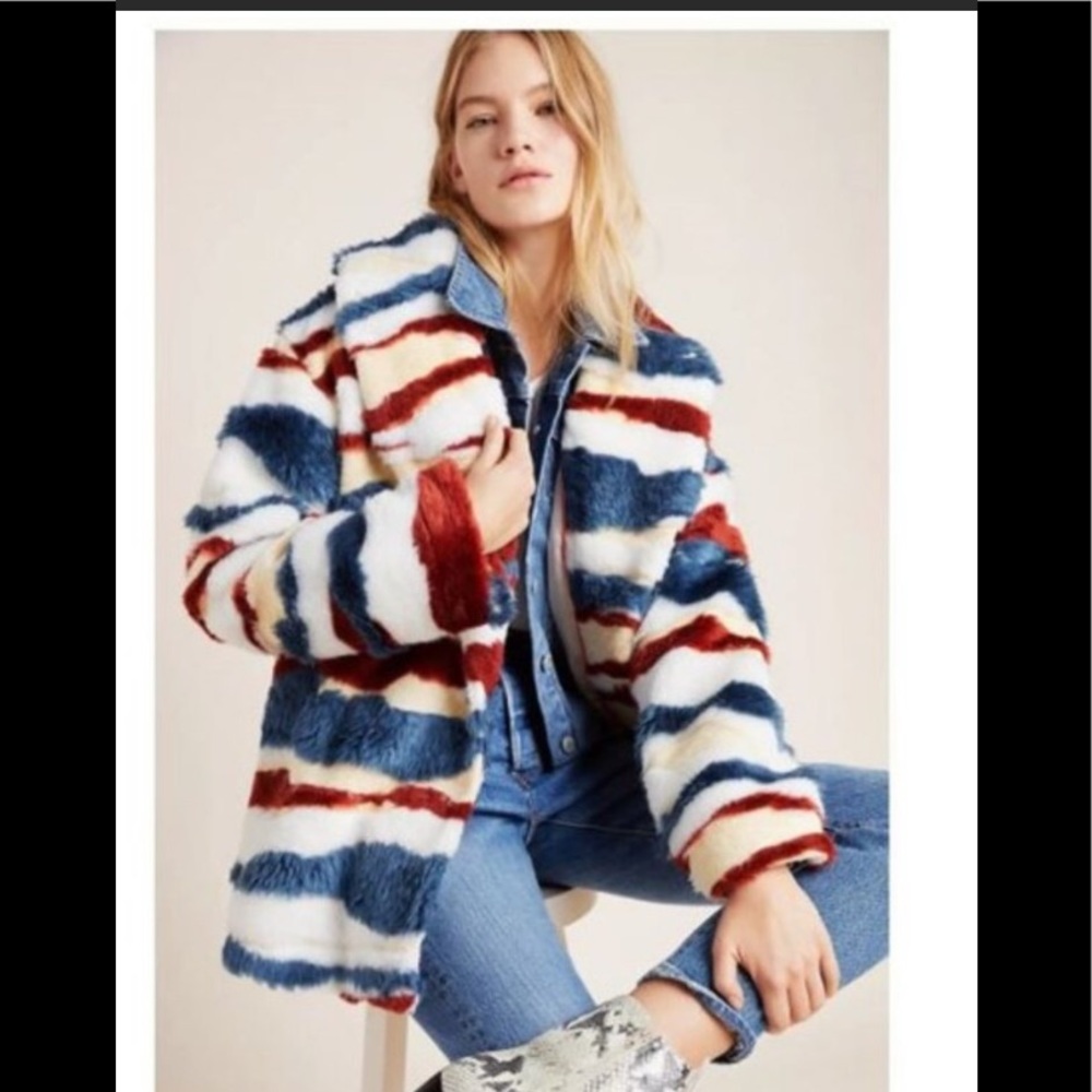 NWT Anthropologie Leona Faux Fur Coat- XS